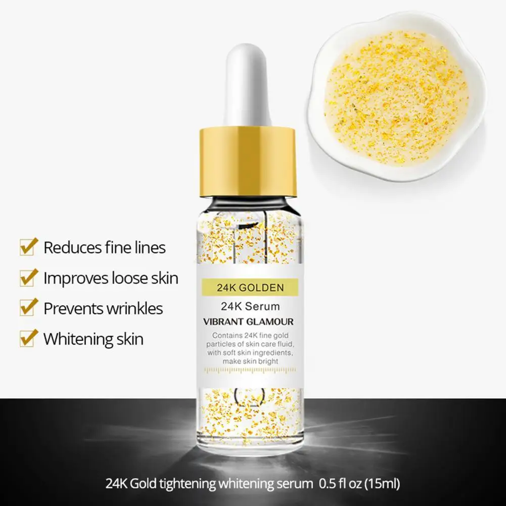 

60% Hot Sale 15ml Face Serum Collagen Ingredients Anti-wrinkle Skin Care Face Moisturizing Gold Essence for Beauty