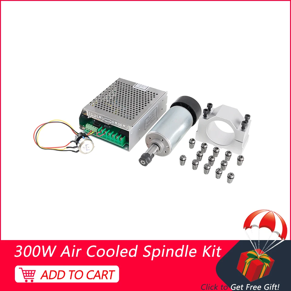 300 Вт Шпиндельный двигатель с ЧПУ ER11 комплект фрезерного станка воздушным