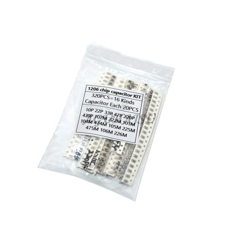 16 значений * 20 шт = 320 0603 0805 1206 SMD конденсатор Ассорти набор компонентов diy Образцы