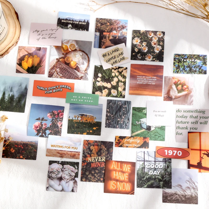 30pcs not repeating hand account deco sticker aesthetic ins scenery bullet journaling accessories mobile phone case diy stickers free global shipping