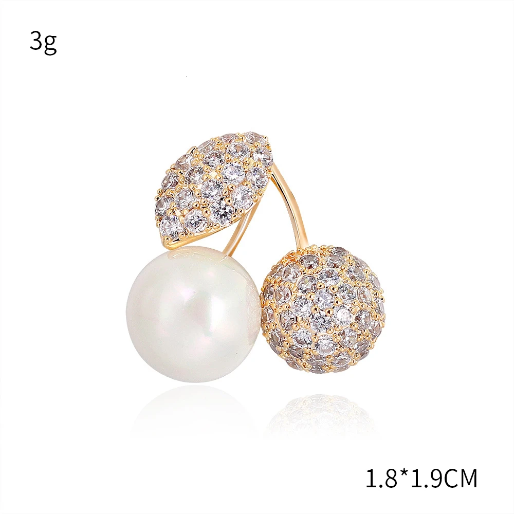 Австрийский Кристалл оригинальность лаконичный жемчуг маленькая брошь вишня