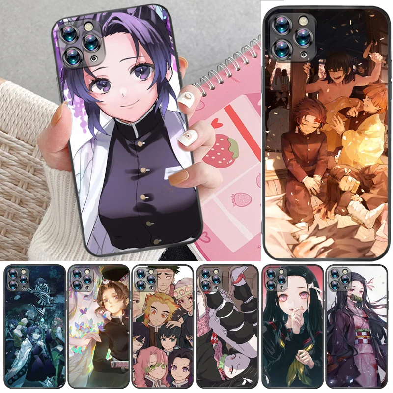 

Demon Slayer Kamado Nezuko Agatsuma Zenitsu Kimetsu No Yaiba Kamado Tanjirou Phone Case For iPhone 6 6S Plus 7 8 Carcasa