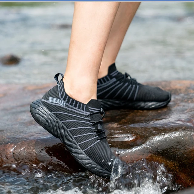 ONEMIX Black Running Shoes for Men Waterproof Breathable 5