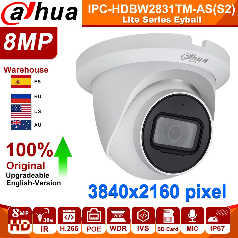 Сетевой видеорегистратор Dahua ip-камера оригинальная звездного неба 8MP 4k IPC-HDW2831TM-AS-S2