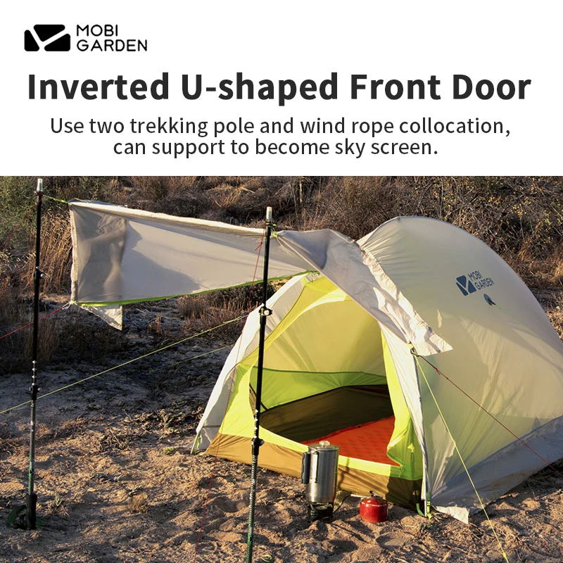 Кемпинговая палатка MOBI для сада светильник Кая на 1-2 человек 20D Кремниевая 4