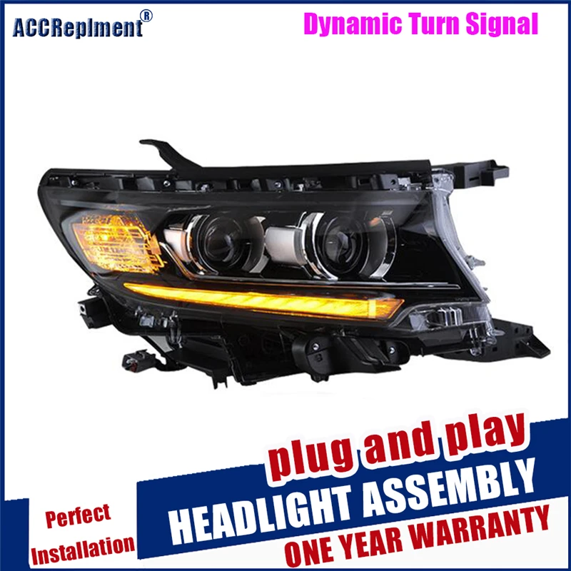 

Head lamps car styling For Land Cruiser Prado headlights 2020 2018 2019 h7 Bi Xenon Beam Lens Dynamic Turn Signal LED DRL