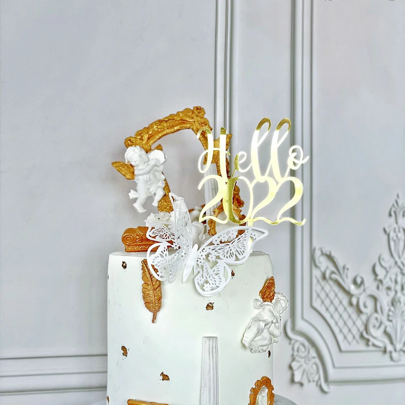 

2022 Топпер для торта, новый год 2022, украшения вечерние, украшения для торта, рождественские украшения для торта