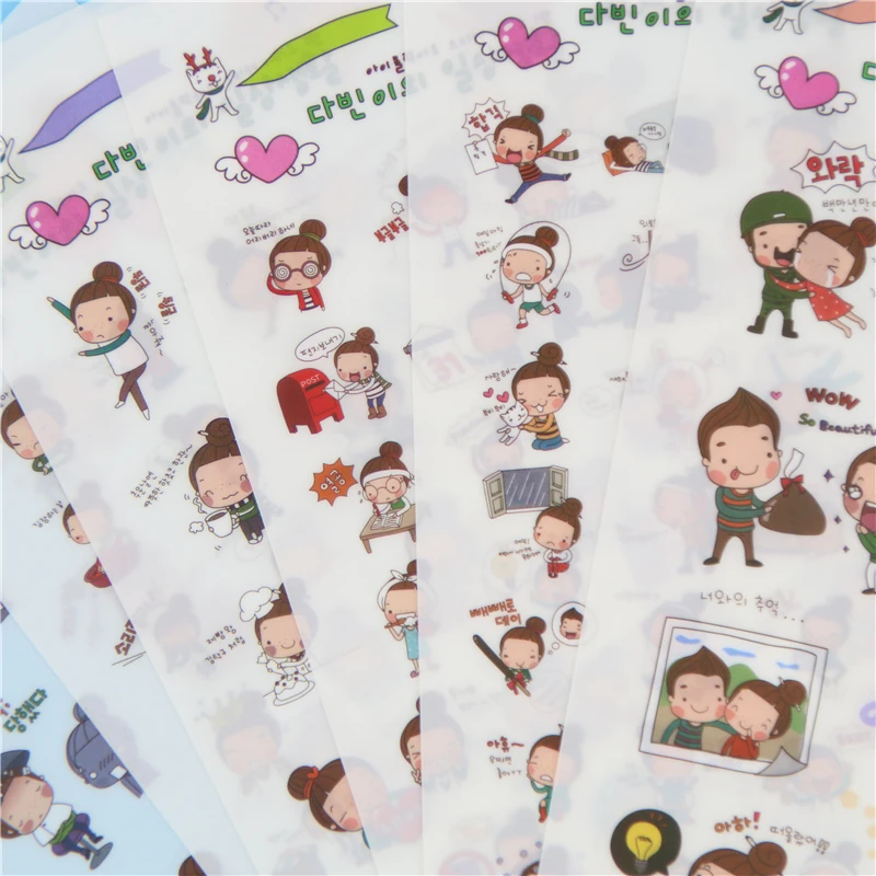 6 штук упак. новая влюбленная девушка прозрачный дневник деко заметки кавайные