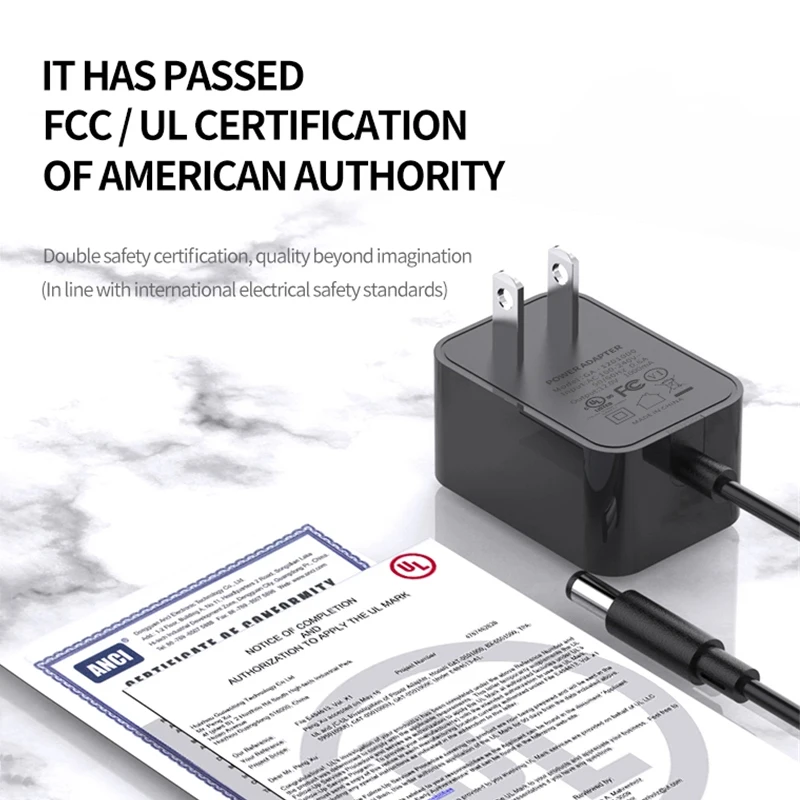 12В 1А UL/FCC Сертифицированный адаптер питания штепсельная вилка США DC Выход 90 240 В AC