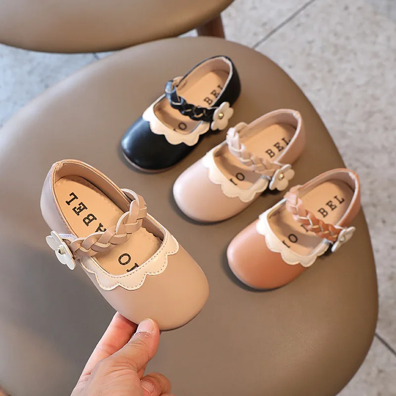 

Туфли принцессы для девочек, Новинка лета 2021, корейская мода, однотонные, со стразами, мягкая подошва, на липучке, Детская однотонная обувь