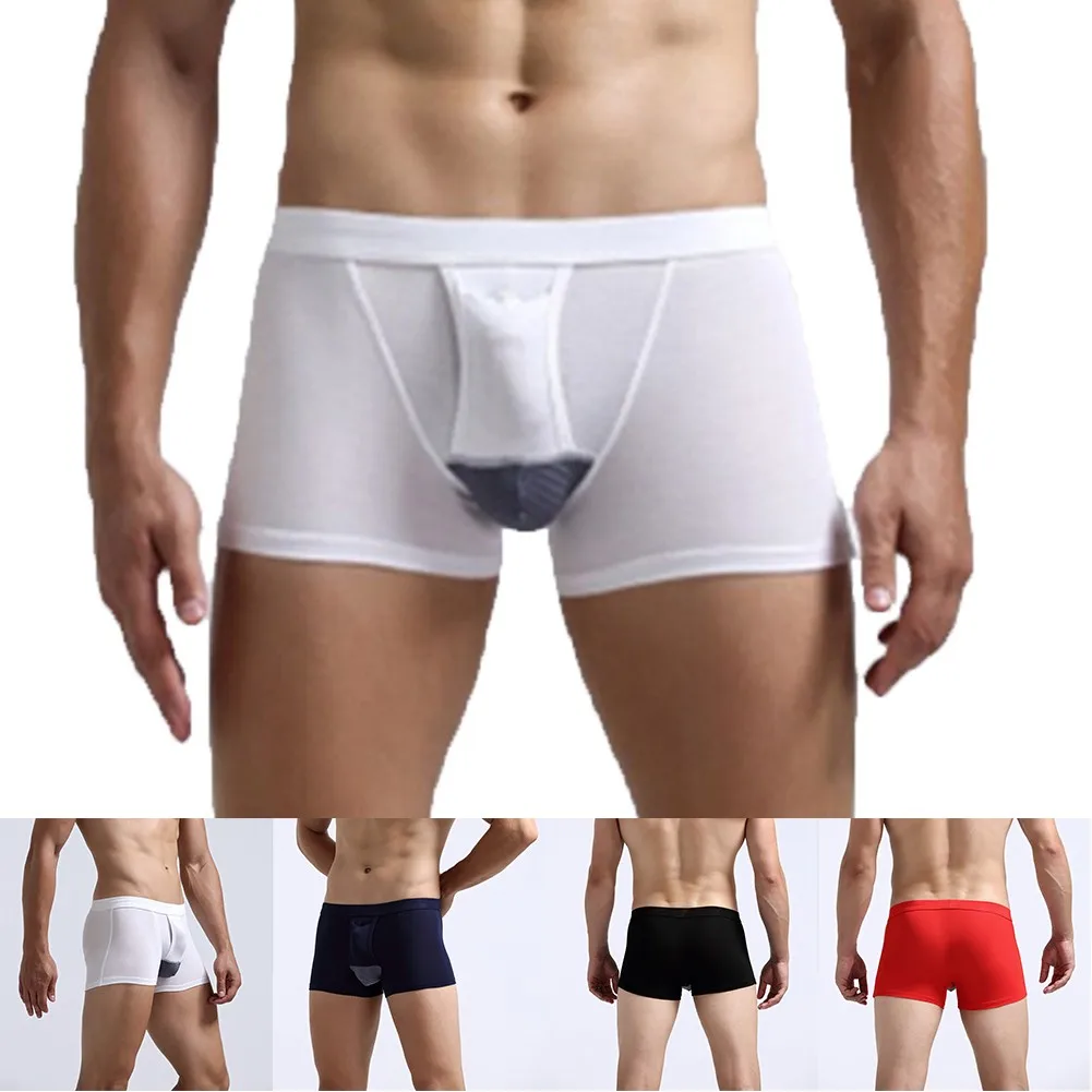 

Men Sexy Underwear Mens Skinny Cotton boxer shorts Breathable Refreshing Resilience Male Panties Shorts Bikini Quick Dry Briefs