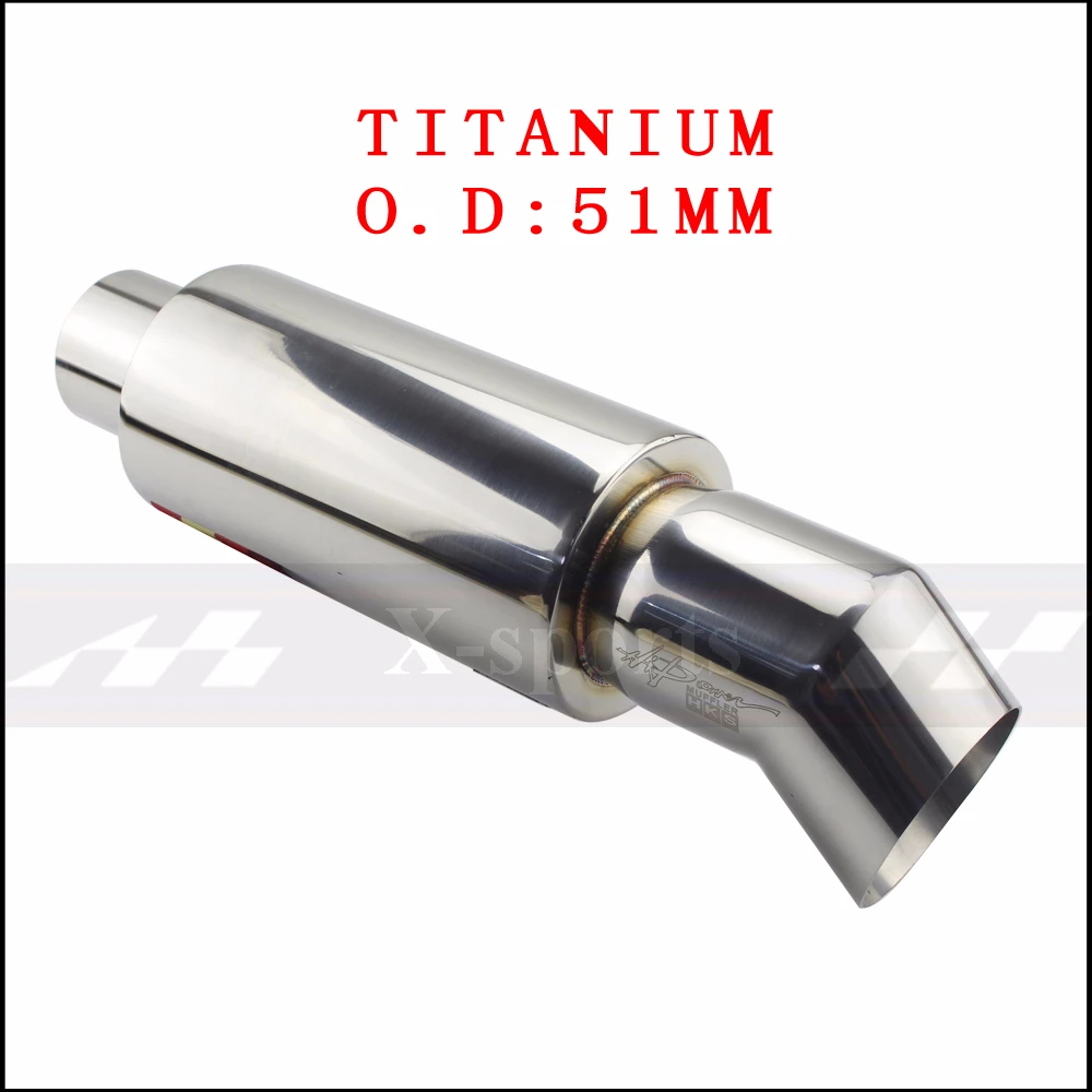 silver 51MM Автомобильный Стайлинг выхлопной трубы глушители хвост универсальный высокое качество нержавеющая сталь мотогонок глушители изгиб глушители 63 мм - Цвет: silver 51MM