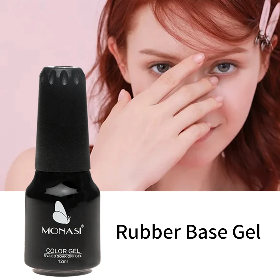 

MONASI 12ml/bottle Base Coat Nail Polish UV LED Soak Off Nail Gel Polish Long Lasting Thick Rubber Base