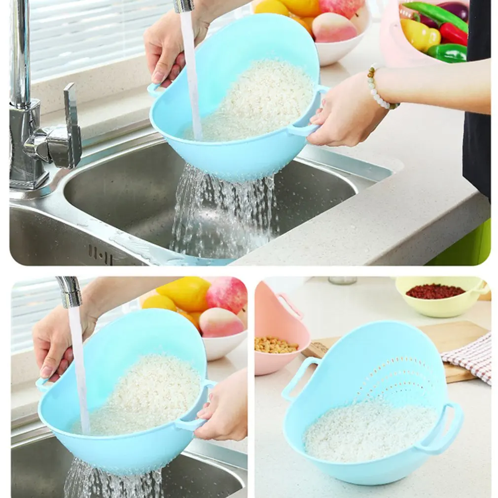 Wonderful Double Handle Rice Washing Machine Basket Kitchen Wash Sieve Strainer Tool Helper | Дом и сад