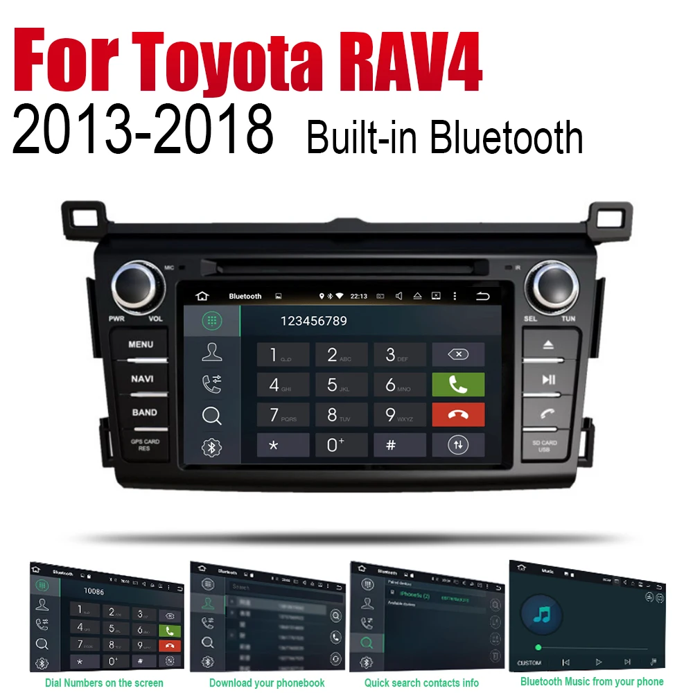 ZaiXi Android автомобильный Радио Стерео GPS навигация для Toyota RAV4 2013 ~ 2018 Bluetooth wifi 2din