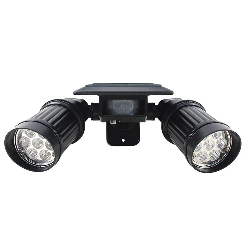 Открытый водонепроницаемый PIR 14LED сад на солнечной энергии двойная головка