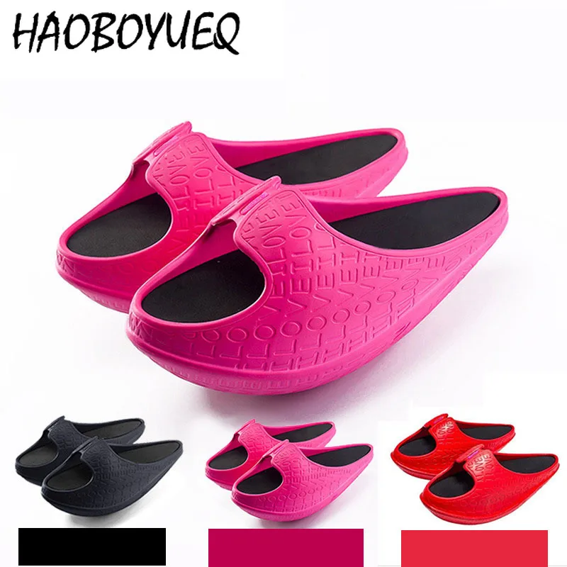 

Women's Thin Legs Rocking Slippers Exercise To Lose Weight Massage Thick Bottom Half Palm Negative Shoes
