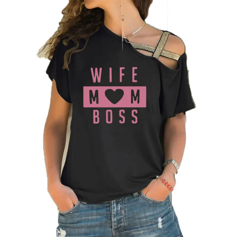 Новинка 2020 женская футболка с надписью Мама и босс уличная одежда коротким