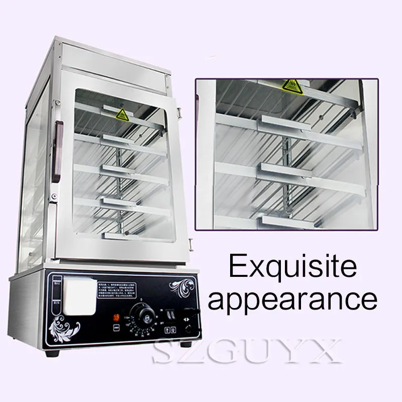 Commercial steamed bun machine Desktop large capacity steaming cabinet Glass electric steamer steamed bread bun Heating cabinet