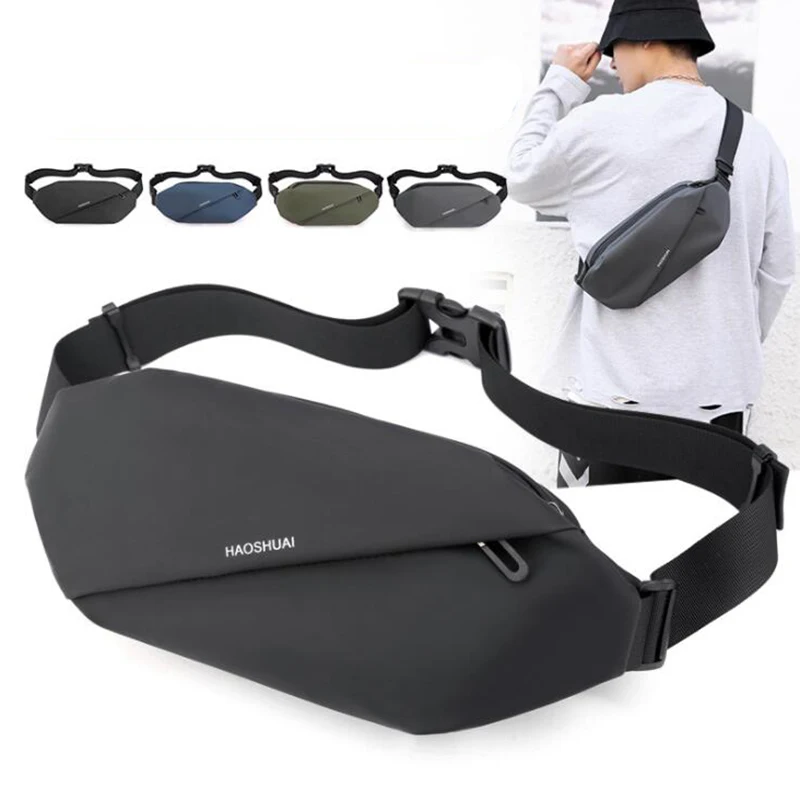 

Модная Мужская поясная сумка, Водонепроницаемая спортивная сумка через плечо для улицы, многофункциональная нагрудная сумка, Повседневная...