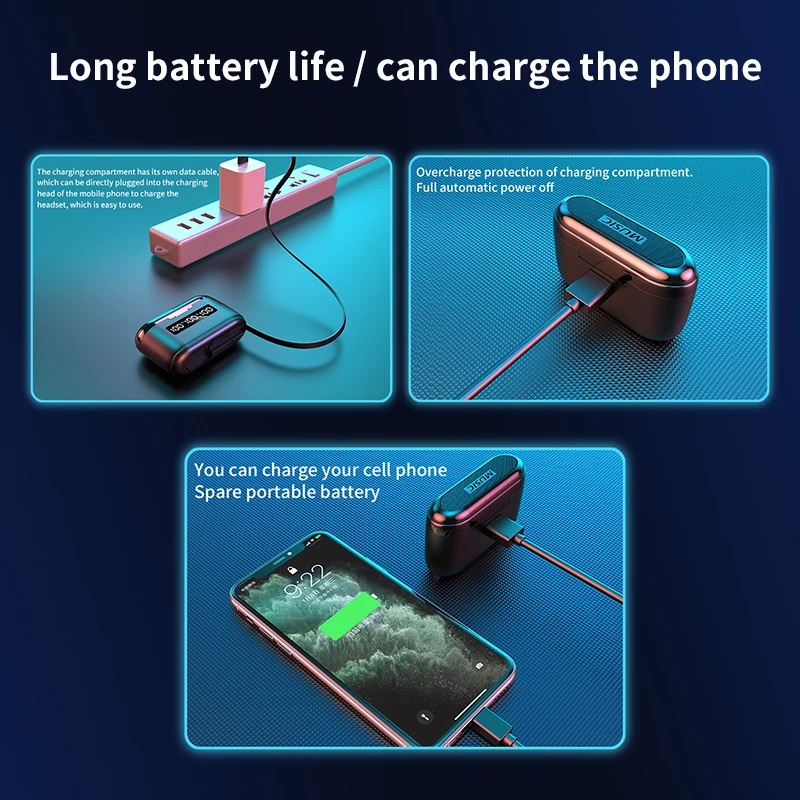 

Tws Wireless Headphones Long endurance Headset gamer Waterproof helmets Earphones Fit For Bluetooth PC/Phone With Microphone