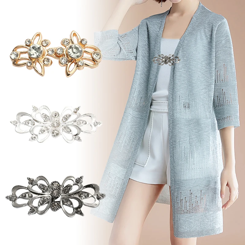 Новинка модные стразы из цинкового сплава для свитера кардигана зажимы пальто