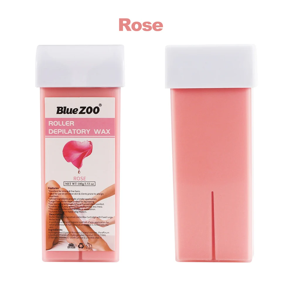 Rose Blue ZOO, 100 г, роликовый эпиляционный воск, эпилятор для рук, ног, подмышек, тела, воск для удаления волос, несколько ароматов, инструменты для удаления волос - Цвет: Rose