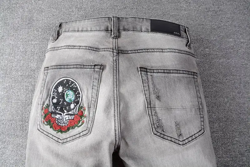 

2021 New Designer Amiri Denim Jeans Holes Trousers Pants Biker Jeans HOMME Ripped Jeans COOLGUY Jeans Men Pants 651