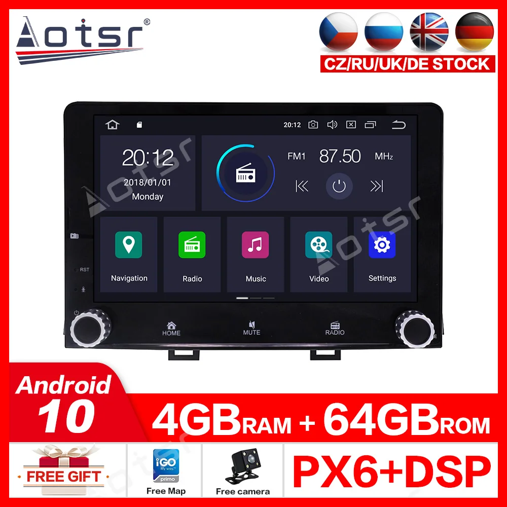 Магнитола 2 din Android 10 для KIA RIO 4 мультимедийная аудиосистема px6 автомобильный