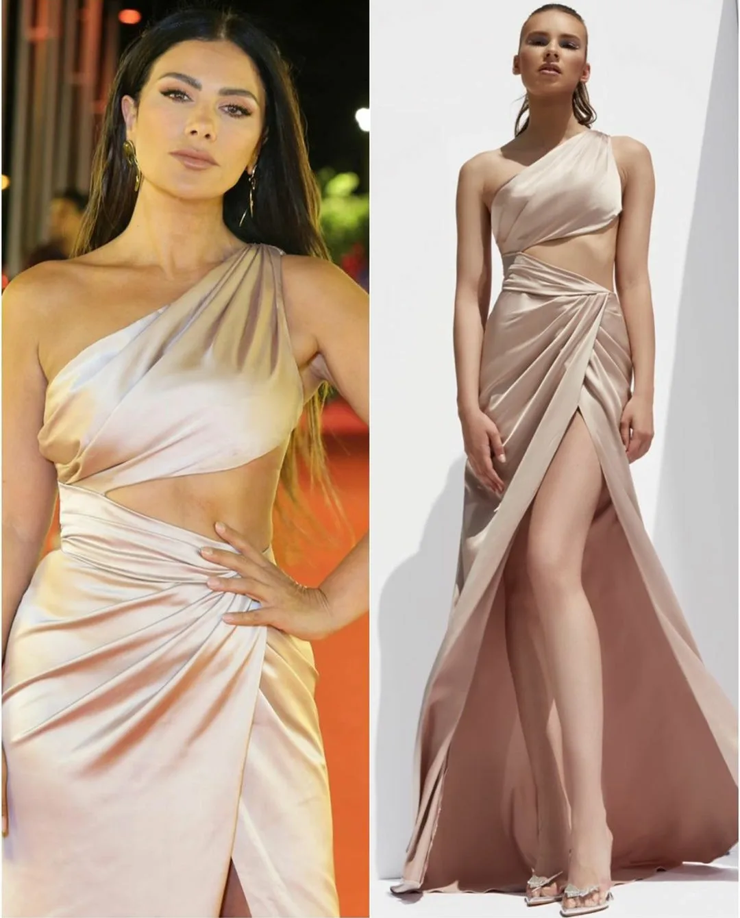 

Sexy Long Champagne Muslim Evening Dresses With Slit Mermaid Pleated Zipper Back Robe De Mariée Party Gowns For Women