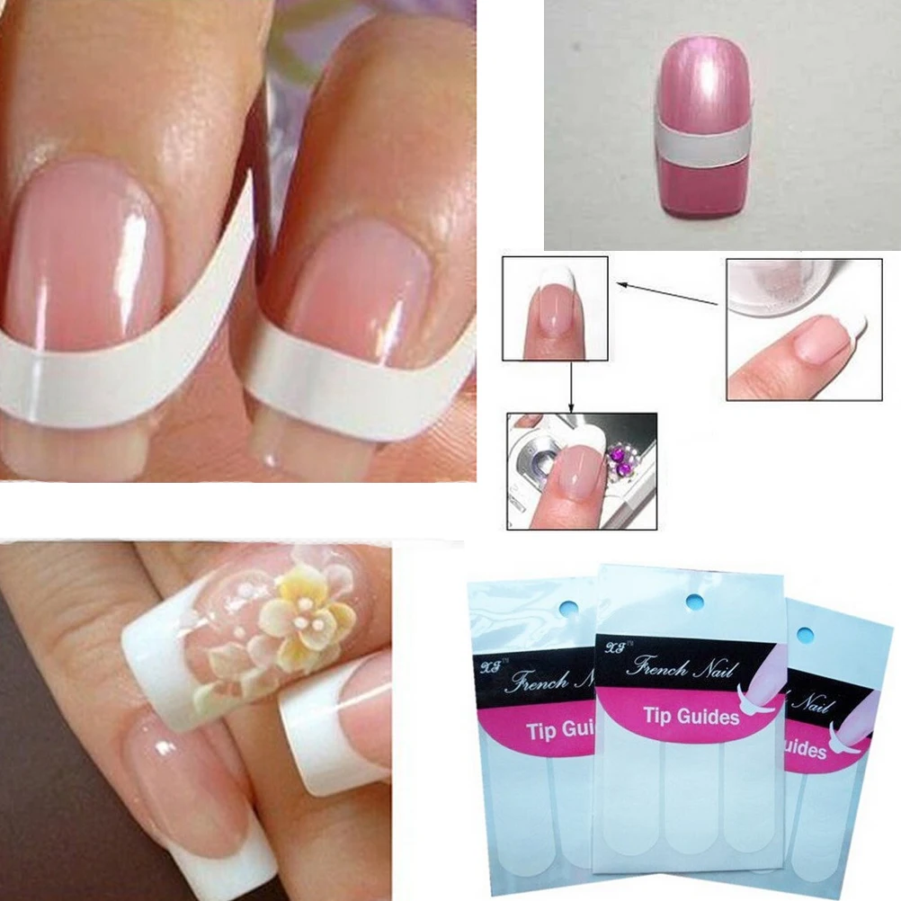 

48pcs DIY Line Tips White Nail Decal French Manicure Strip Nail Art Form Fringe Guides Water Transfer Sticker
