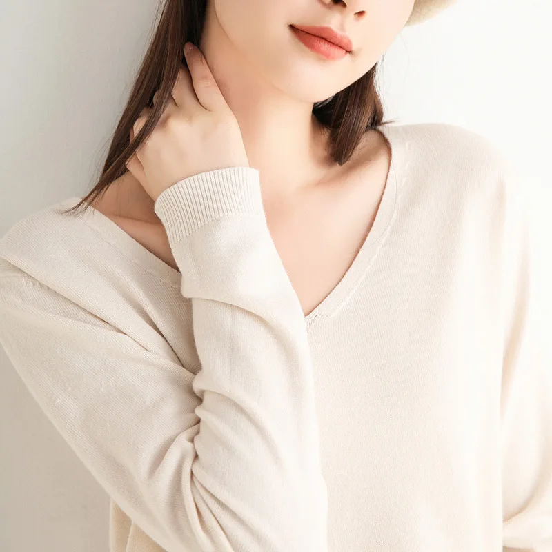 

Fall 2020 Women Long Sleeve Crop Top Sweater for Women Winter Jumper Warm V-neck Sweaters Women Pullover Knit Sweater Pull Femme