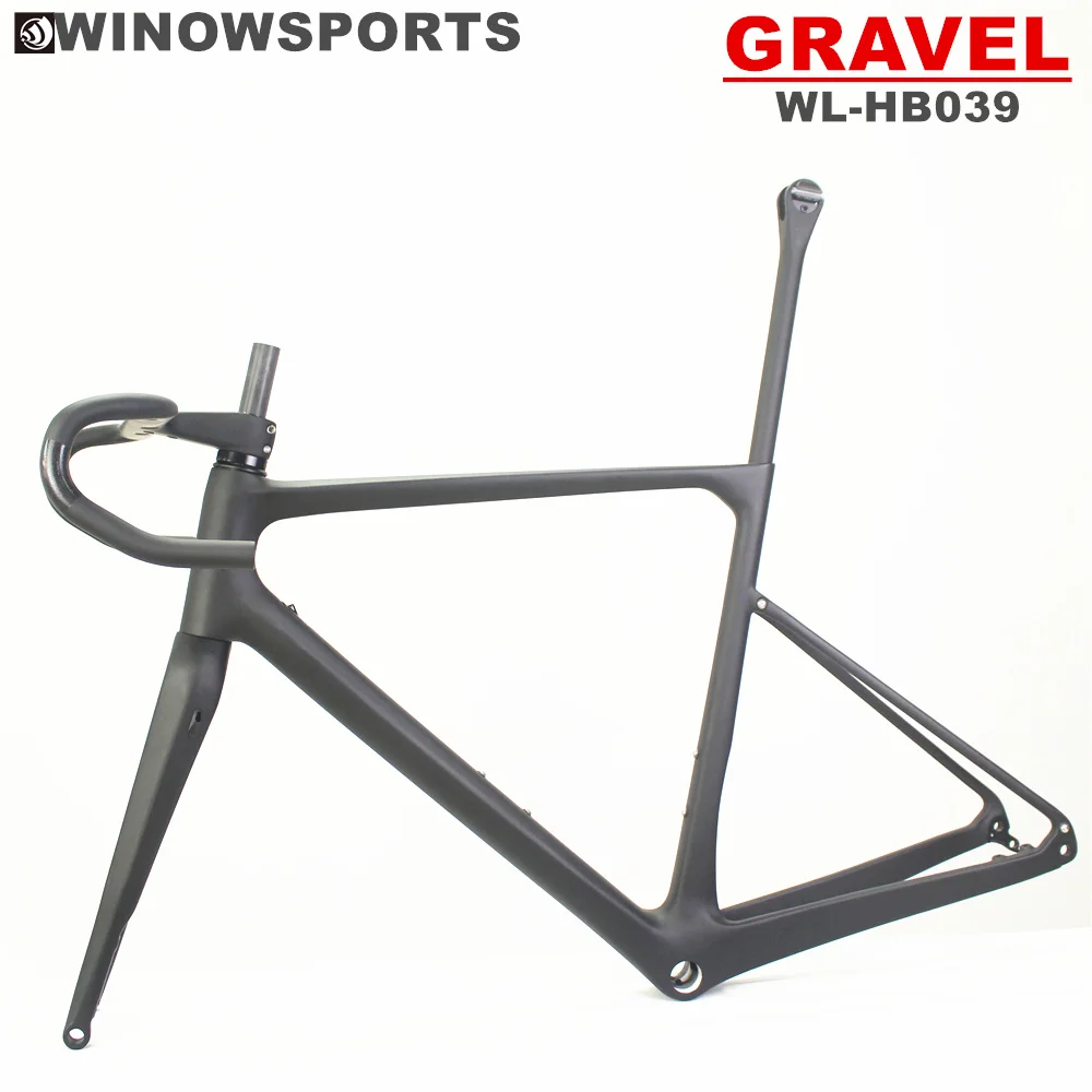 

Winowsports 2021 carbon gravel bike handlebar HB039 carbon gravel frame integrated handlebar out sweep with stem 100 110 120MM
