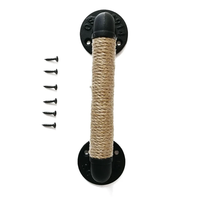 New Industrial Style Pipe Furniture Handle Barn Sliding Wooden Door Handles Black Antique Vintage European Wrought Iron Rope Han |