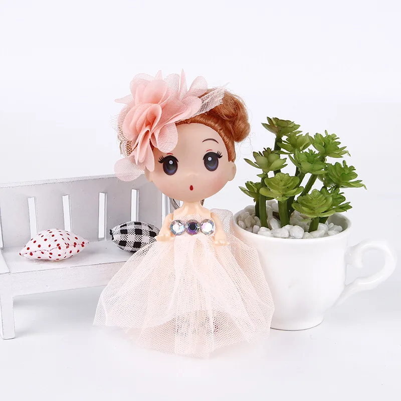 12 см большая голова цветок принцесса спутанная кукла толстый ребенок брелок с