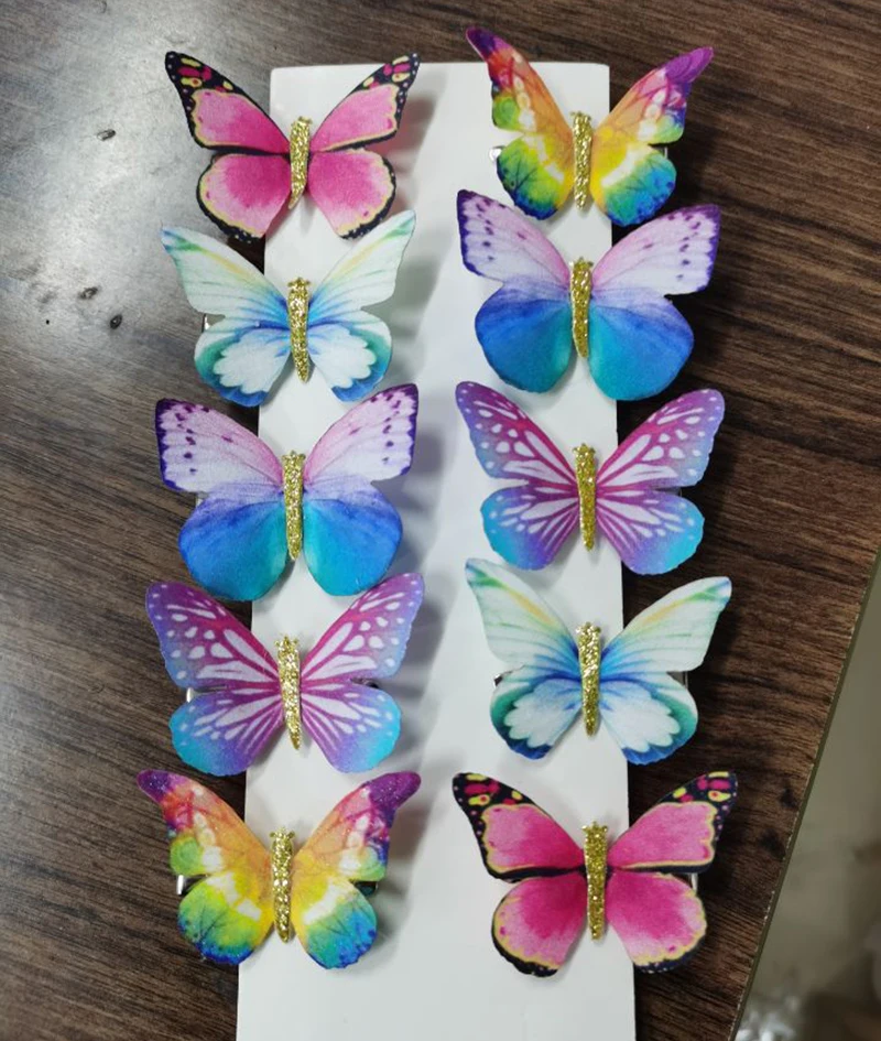 12 шт./упак. с милой бабочкой Заколки для волос Для женщин маленьких девочек