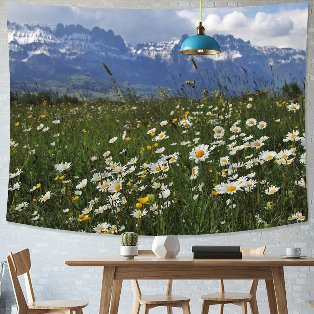 Красочные цветочные растения гобелены Лаванда Подсолнух дикие с цветами