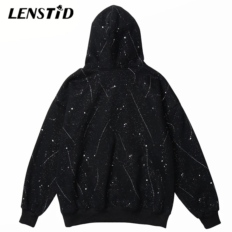 Мужские Зимние флисовые пуловеры LENSTID в стиле хип-хоп толстовки с принтом