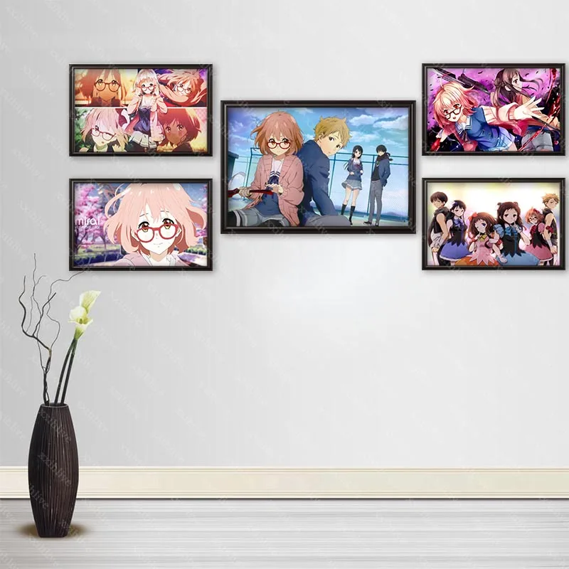 

Custom Japanese Anime Beyond the Boundary Silk Cloth Canvas Poster Home Decoration Wall Art Fabric Poster Print More Size