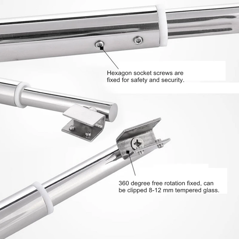 Стеклянная стойка для душевого стекла нержавеющая сталь фиксированная штанга