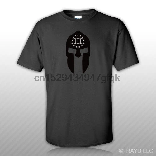 3 процентщик Спартанские шлемы футболка Бесплатная Стикеры 3% Молон Лабе | Мужская