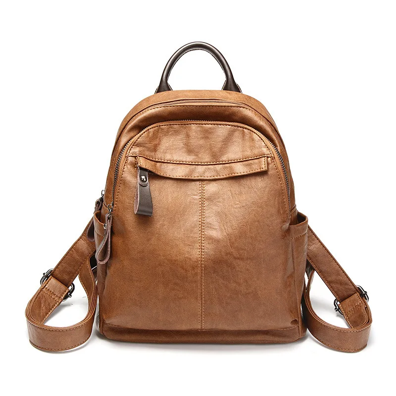 Женский кожаный рюкзак высокого качества для путешествий Модный женский сумки с