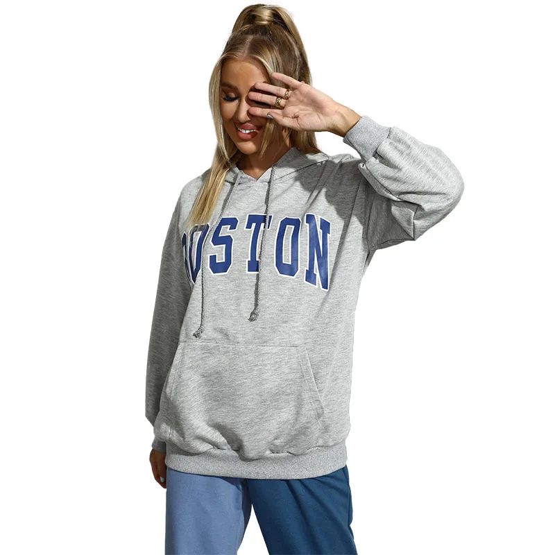 

Autumn New Casual Hooded Letter Printed Sweatshirt Pullover Hoodie for Women
