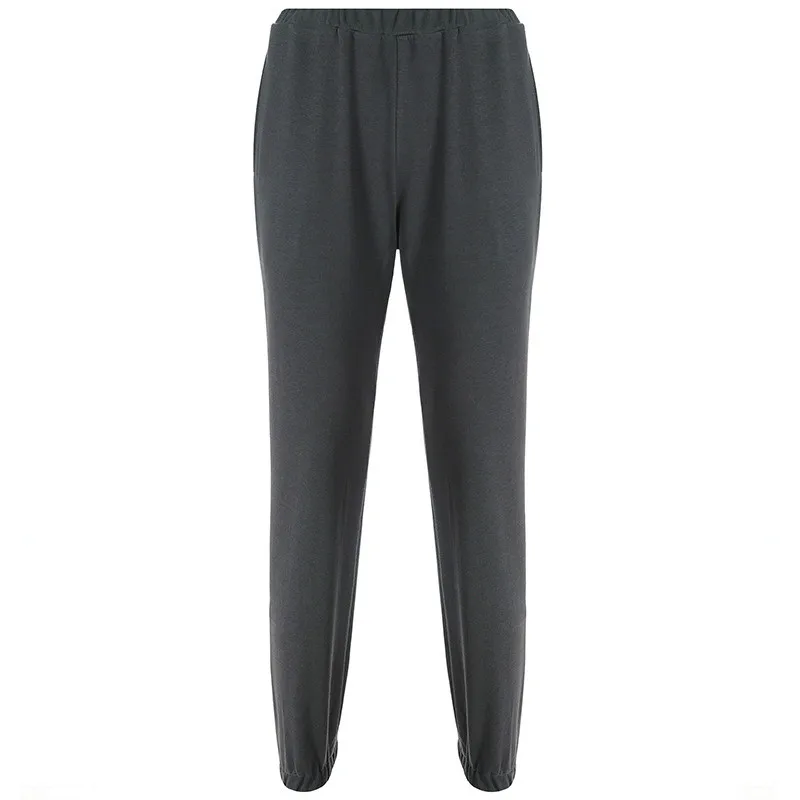 

Cargo Pants Women Autumn Spring Sweatpants Female Loose Style Long Trousers Elastic Waist Pants Velvet Plush Harem Pants