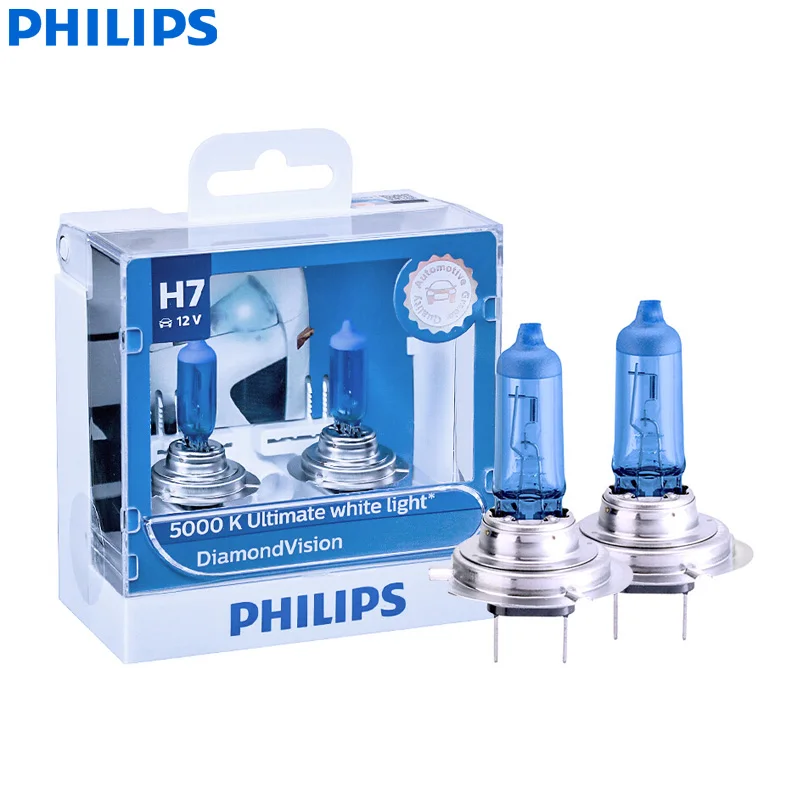 Лампы Philips Diamond Vision H7 12 В 55 Вт PX26d 12972DVS2 5000K холодный светильник свет автомобильные