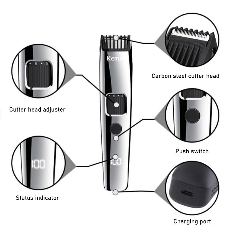 1-10mm adjustable beard trimmer for men rechargeable electric facial clipper hair stubble machine 19 length setting |