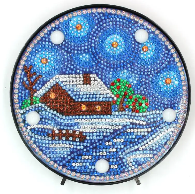 16x16x4.3cm Новая полка Алмазная картина светодиодный светильник животное Дельфин 5D алмазная вышивка мозаика спальня ночник украшение для учебы - Color: 16x16x4.3cm