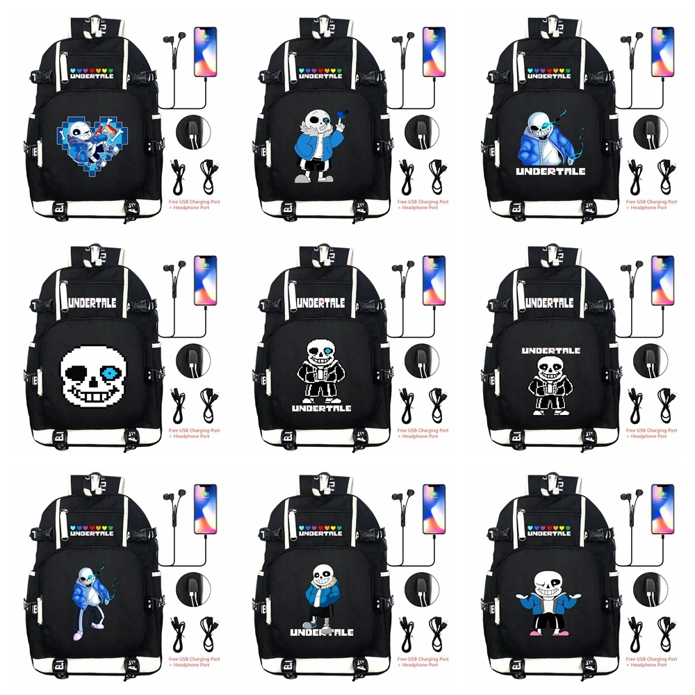 

Hot Game Character Sans Backpack School Bags Anime Cosplay Printing Shoulder Travel Laptop Bags Kids Teens Student Bookbag