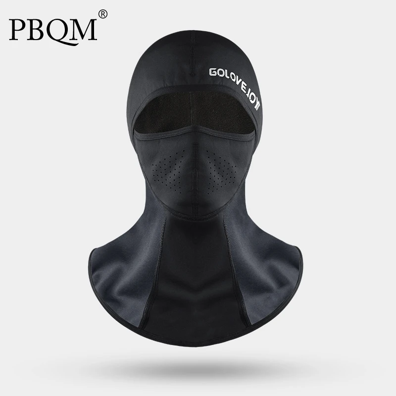 

PBQM Winter Plush Warm Riding Headgear Windproof,cold Proof And Waterproof Bicycle Motorcycle Headband Men's Fleece Mask Outdoor