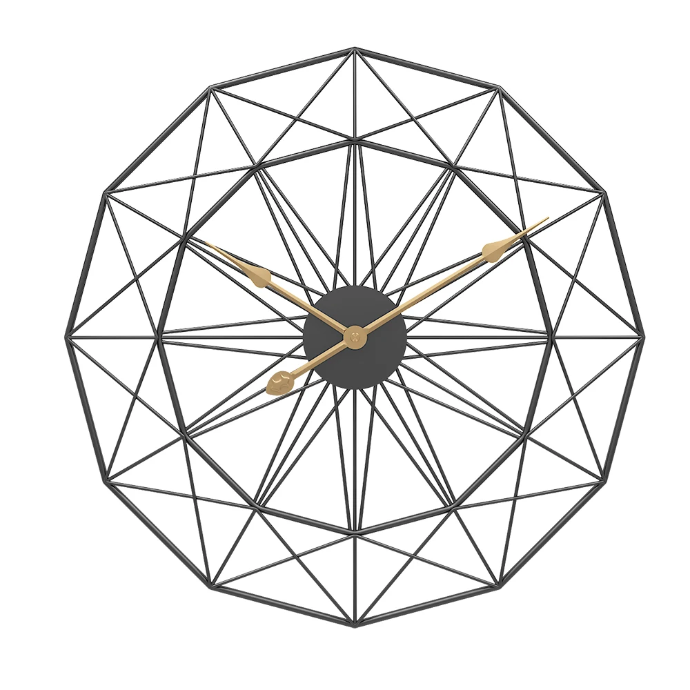 

Скандинавские современные настенные часы большие бесшумные креативные металлические часы настенные геометрические золотые железные часы...